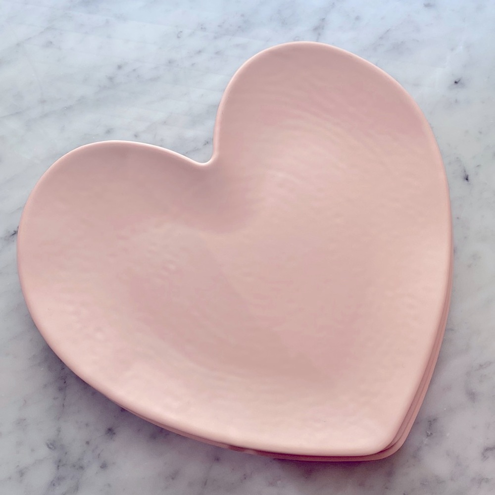 Opal house Pink Heart Dinner plates- Qty 4